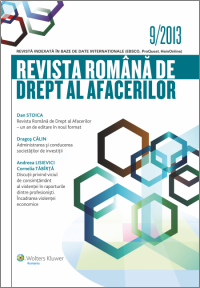 Revista Romana de Drept al Afacerilor nr.9/2013