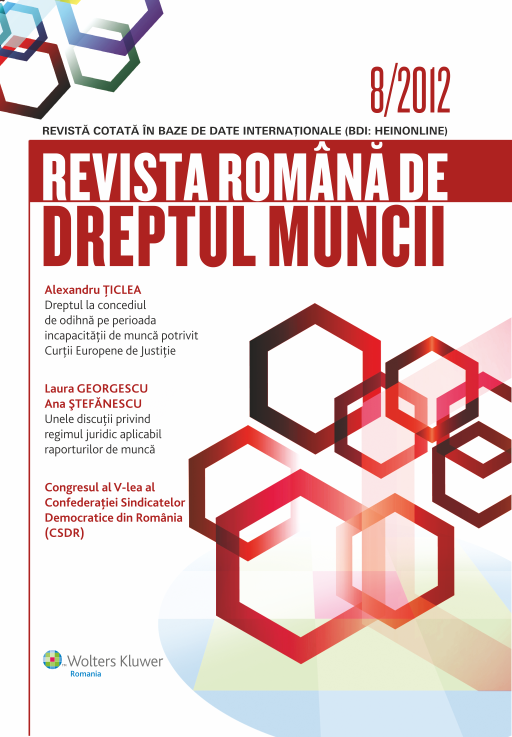 Revista Romana de Dreptul Muncii nr.8/2012
